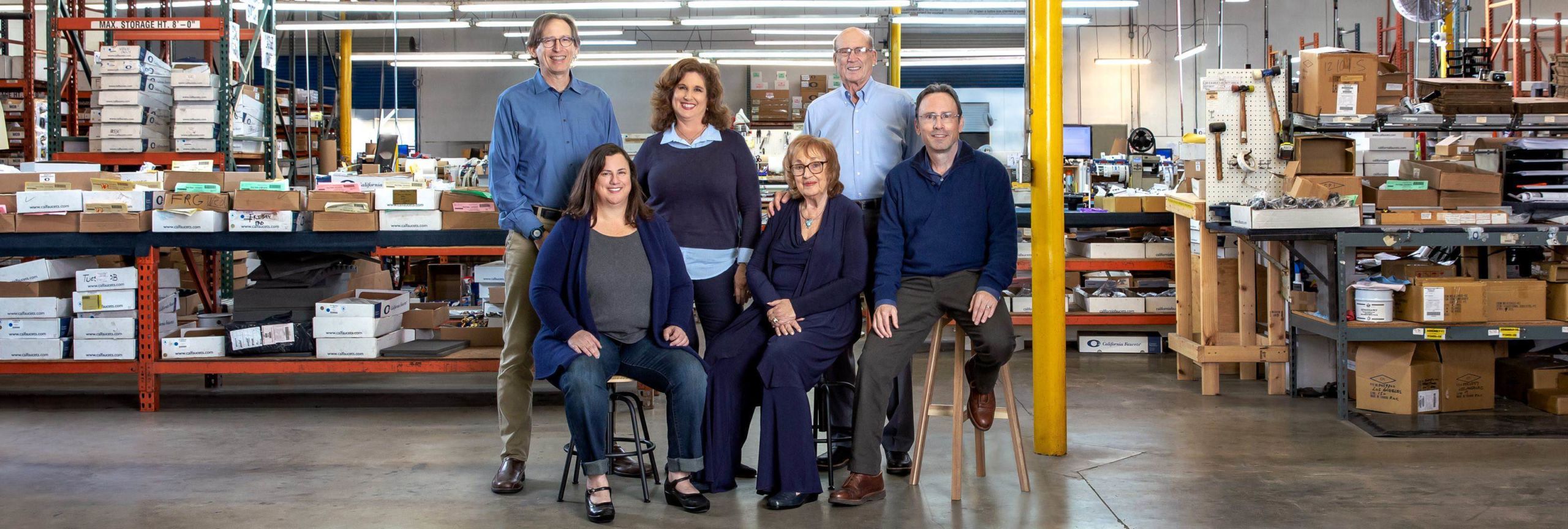 Silverstein family sits in California Faucets factory