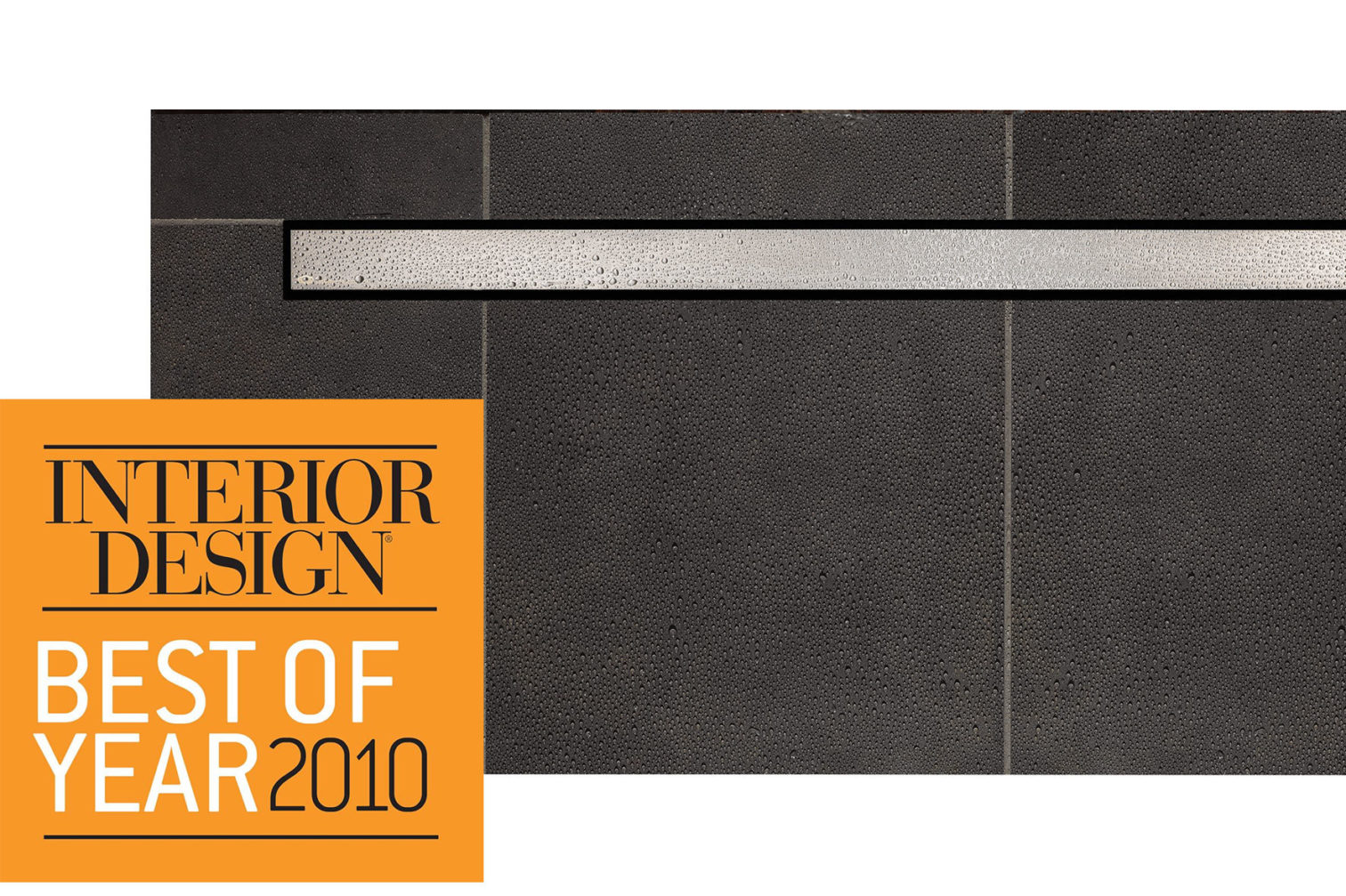 Interior Design Best of Year logo overlay on Ceraline drain